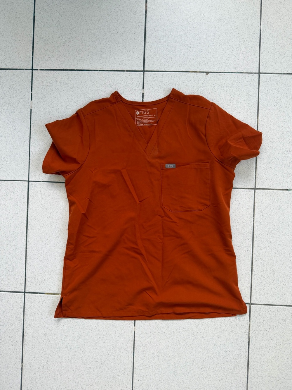 FIGS Women’s Rust Orange V-Neck Scrub Top